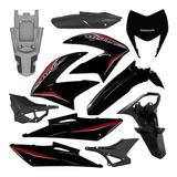 Kit Carenagem 150 Nxr 150 Bros 2013 Preto Adesivado
