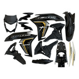 Kit Carenagem Completo 11 Peças Moto Nxr Bros 160 C/ Adesivo