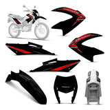 Kit Carenagem Honda Nxr Bros 2010 Es Preta Com Adesivos