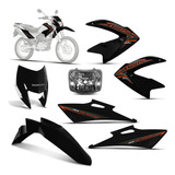 Kit Carenagem Nxr 150 Bros 2011 Es Preta Com Adesivos