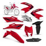 Kit Carenagem Nxr 150 Bros 2012 Es Vermelha C - Adesivo