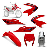 Kit Carenagem Nxr150 Bros 2012 Es Vermelha Com Adesivo
