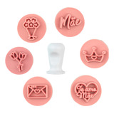 Kit Carimbos 2cm Marcador Dia Das Mães Amor De Mãe Blue Star