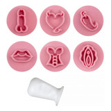 Kit Carimbos Eróticos P/doces Bluestar 2cm Cor Amarelo Erótico
