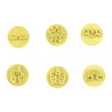 Kit Carimbos Marcador Doces Unicórnio 5 Modelos 2cm Bluestar