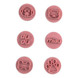 Kit Carimbos Marcador Pets 6 Modelos 2cm Bluestar Cor Rosa