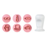 Kit Carimbos Masculinos/pais 2cm P/ Doces Rosa - Blue Star Masculino/ Pai