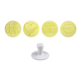 Kit Carimbos Paixão 5cm Blue Star 4 Modelos E 1 Cabo Cor Amarelo