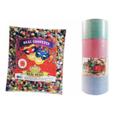 Kit Carnaval Serpentina +confetes Coloridos 100g Festa Folia
