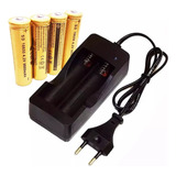 Kit Carregador + 4 Bateria 18650 4,2v 9800mah Recarregável