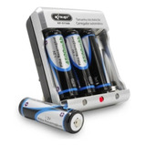 Kit Carregador 4 Pilhas Aa Recarregáveis 4500mah Camera