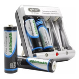 Kit Carregador 4 Pilhas Aa Recarregáveis 4500mah Camera
