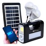 Kit Carregador Solar Bateria Lampada Lanterna Placa Portatil
