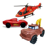 Kit Carros Grande Relâmpago Mcquenn Guincho Helicóptero
