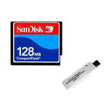 Kit Cartão Compact Flash 128mb Sandisk +leitor Usb