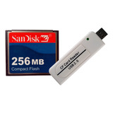 Kit Cartão Compact Flash 256mb Sandisk + Leitor Usb