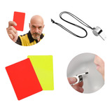 Kit Cartão De Juiz Árbitro Futebol Vermelho Amarelo + Apito
