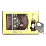 Kit Carteira Masculina Com Chaveiro Mitty 100% Couro - M1sch