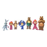 Kit Cartelado Masha E O Urso Com 7 Bonecos