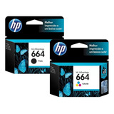 Kit Cartucho Hp 664 Preto + Hp 664 Colorido Original Nf