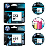 Kit Cartucho Hp 664 Preto + Hp 664 Colorido Original 