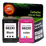 Kit Cartucho Para Impressora Hp 662 Preto 14ml E Color 12ml