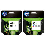 Kit Cartucho Tinta Original Hp 62xl Oj 200 Preto + Colorido