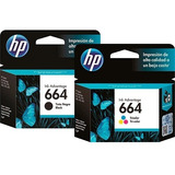 Kit Cartucho Tinta Original Hp 664