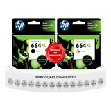 Kit Cartuchos Originais Hp 664 Xl Preto Color 3776 3790 4676