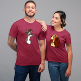 Kit Casal Duas Camisetas A Dama E O Vagabundo Cartoon
