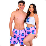 Kit Casal Pijama Ondinha Baby Doll + Samba Canção