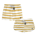 Kit Casal Short Praia Mozão Listras Estampado 0026