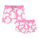 Kit Casal Short Vaquinha Vaca Rosa Branco Mauricinho Ref321