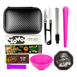 Kit Case Cuia Seda De Vidro Dichavador Tubete Mocó Tesoura