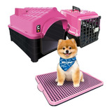 Kit Casinha Caixa De Transporte E Sanitário Pet Dog N2