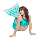 Kit Cauda De Sereia C/ Nadadeira + Biquíni Infantil Completo
