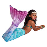 Kit Cauda De Sereia C/ Nadadeira + Biquíni Infantil Completo