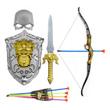 Kit Cavaleiro Infantil C/espada Escudo Máscara Arco E Flecha