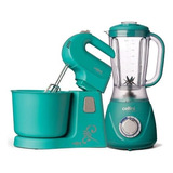 Kit Cellini Liquidificador + Batedeira Turquesa 127v