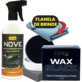 Kit Cera Espelhamento De Carnaúba Automotiva Carro Preto 