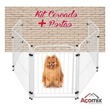 Kit Cercado Delimitador Com Portão Para Cães Pequenos Cor Branco