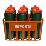 Kit Cesta Porta Garrafas + 6 Squeeze Automaticas