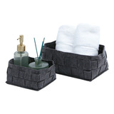 Kit Cesto Decorativo Trançado Organizador Flexivél Multiuso