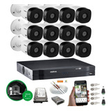 Kit Cftv 12 Câmeras Vhl 1120b Intelbras Dvr 16 Canais Hdcvi