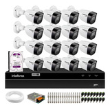 Kit Cftv 16 Câmeras 1120b Hd Dvr 1016-c 1tb Intelbras
