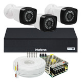 Kit Cftv 3 Cameras Segurança 1080p Full Hd Dvr Intelbras Shd