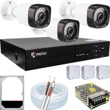 Kit Cftv 3 Câmeras Segurança Infra 30m 720p Dvr 4ch Multi Hd