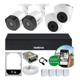 Kit Cftv 4 Cameras Intelbras Completo