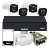 Kit Cftv 4 Cameras Segurana 1080p Full Hd Dvr Intelbras 4ch