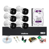 Kit Cftv 6 Cam Infra Intelbras Dvr 8ch Multihd C/ 1t Purple